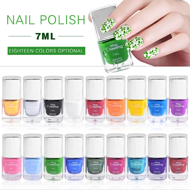 

2019 New Stamping Nail Polish Shining 3D Colorful Print 18 Colors Semi Permanent Gel Varnish Primer for Nails Manicure 7ml TSLM1