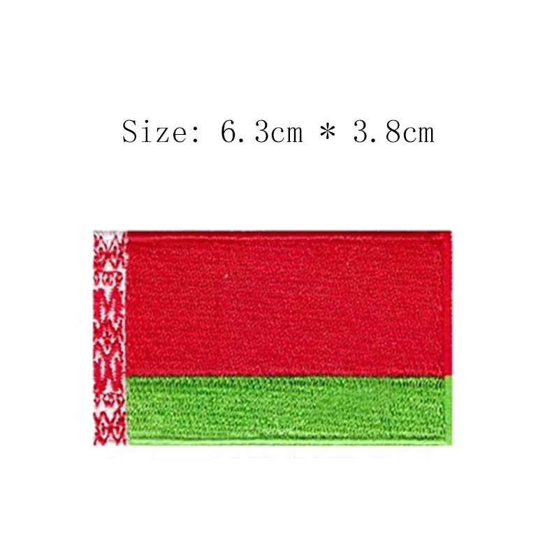 

Belarus embroidery flag patch Wholesale price ironing badges for caps sleeve back of the clothes Pattern vertical bar patch
