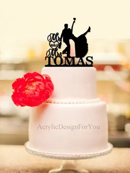 

Drunk Bride Cake Topper, Custom Wedding Cake Topper, Personalized Cake topper, Funny Cake Topper,Mr and Mrs Cake Topper