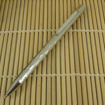 ACMECN уникальная мини ручка под розовое золото Pocke размер ODM Персонализированная рельефная шариковая ручка Милая Серебряная ручка для письма для леди подарки - Цвет: Silver