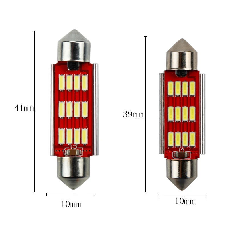 1 шт. C5W C10W 4020 SMD светодиодные лампы для фар купольный светильник автомобильный фестонный интерьера настольная лампа лампы 31 мм, 36 мм/39 мм/41 мм 6000k белый 12V