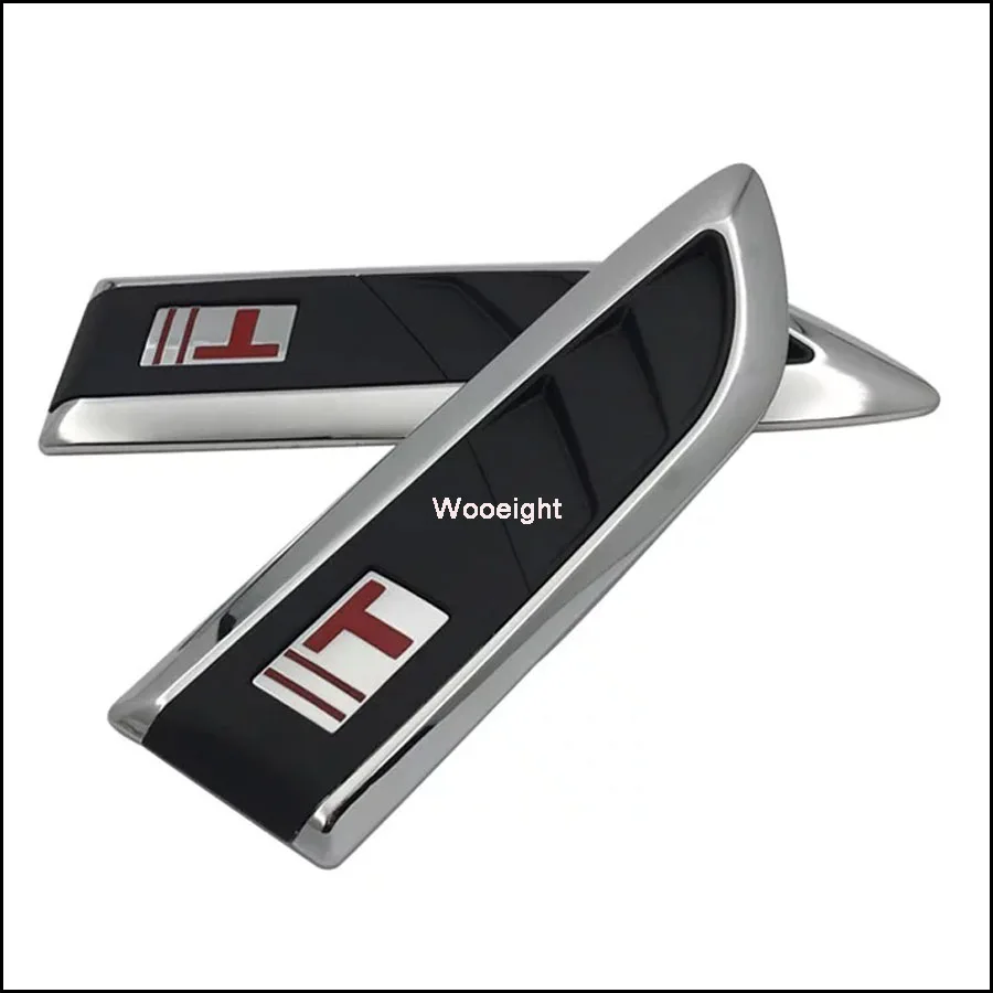For VW Toyota RAV4 BMW Benz Honda Side Fender Air Vent Cover Outlet Lamp Trim Universal Car Styling Red T Leaf Decoration (7)