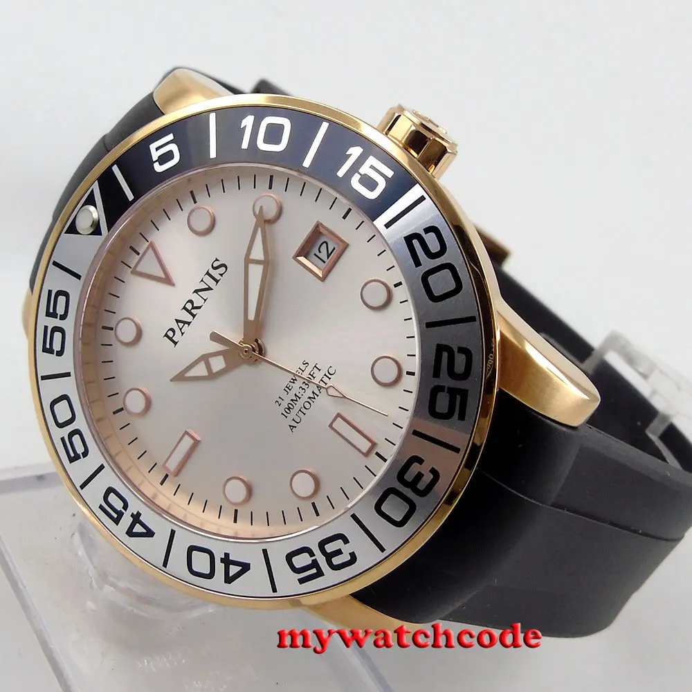 42mm Parnis silver dial Sapphire glass 21 jewels Miyota automatic mens watch 601 42mm Parnis silver dial Sapphire glass 21 jewels Miyota automatic mens watch 601