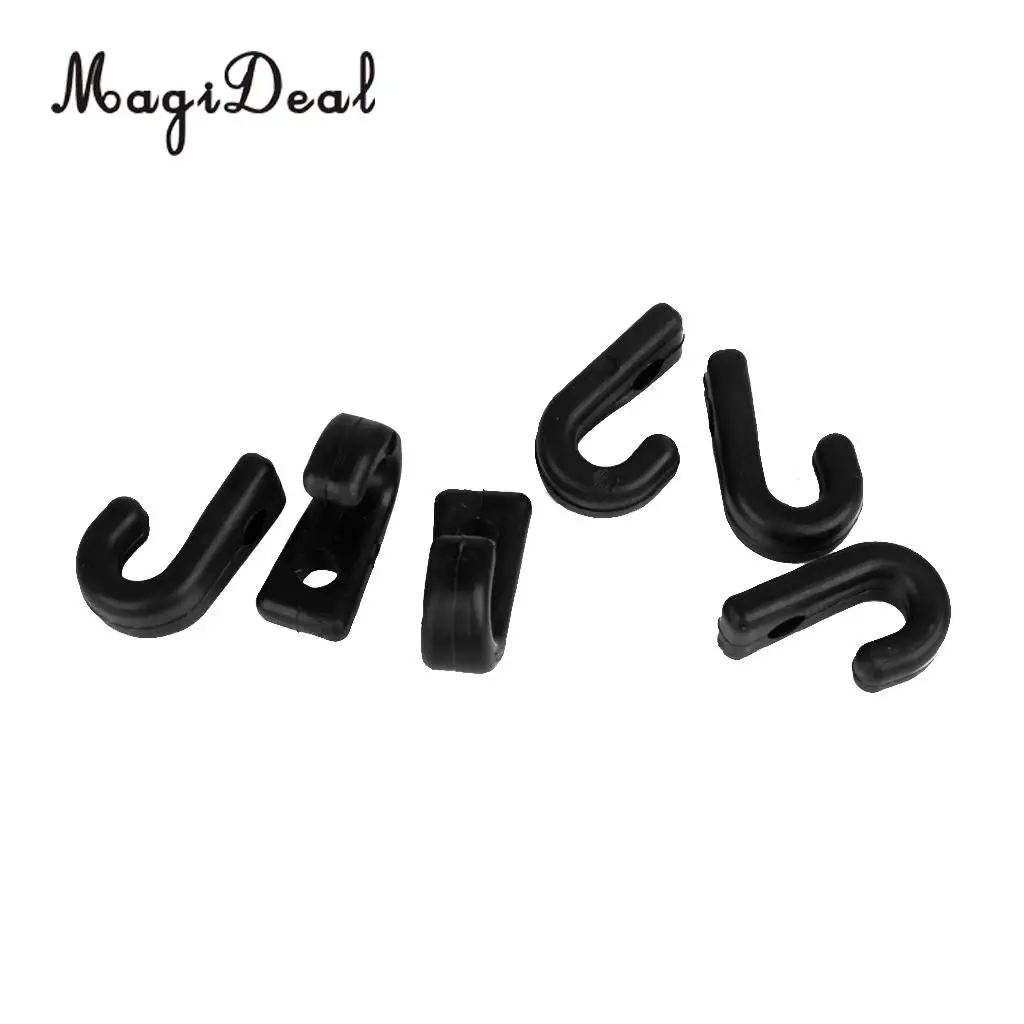 MagiDeal Hot Sale 6Pc Nylon Single Hole Lashing J-shaped Hook for Bungee Kayak Canoe Paddle Board Outfitting Rigging Replacement
