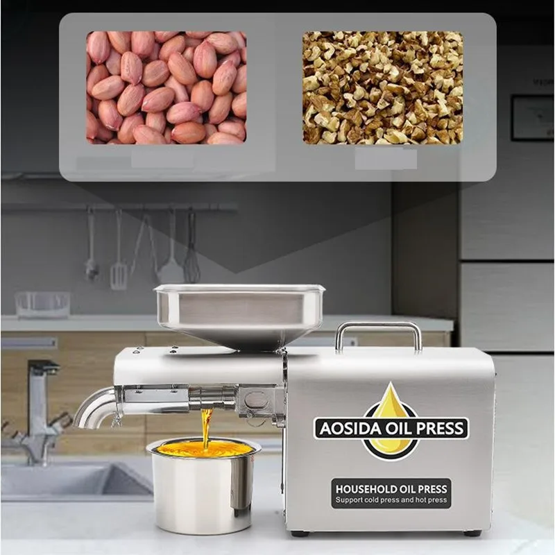 

220V Commercial Electric Oil Press Machine Automatic Hot And Hot Oil Press Stainless Steel Household Peanut Seasame Flaxseed Oil