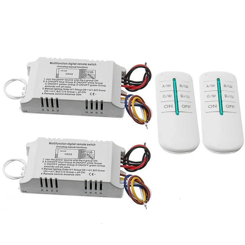 

220V 4 Ways ON/OFF/Sleep Digital RF Remote Control Switch Wireless 315Mhz For Light Lamp High Quality