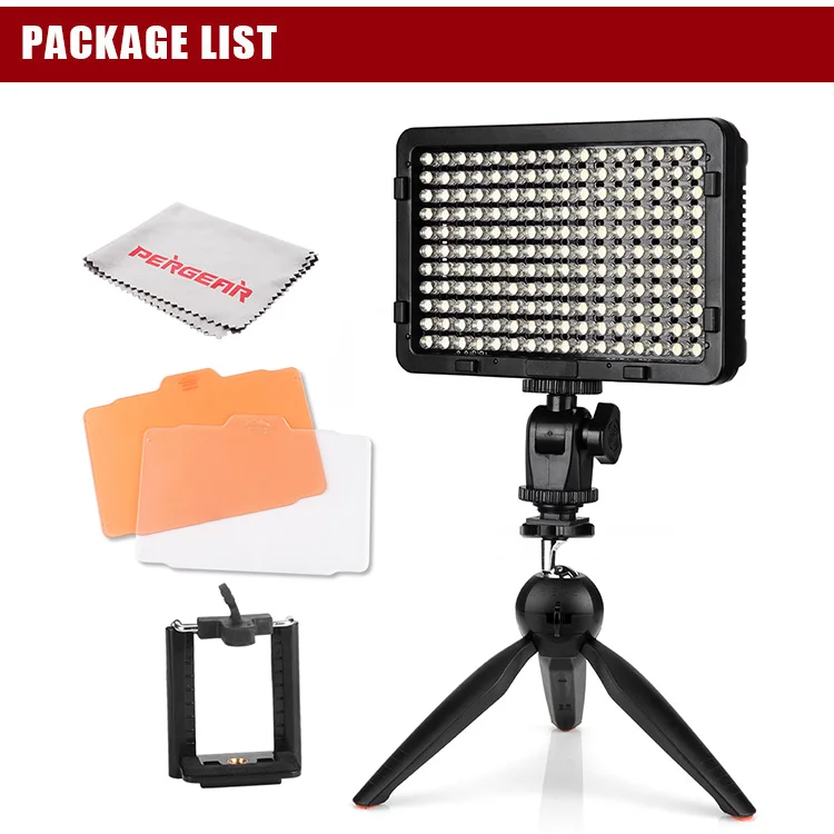 

High-Power 176 Led Video Light Dimmable On Camera DSLR Photo Light Pannel + YunTeng YT-228 Mini Tripod