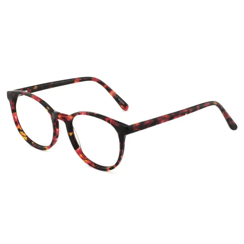 Рецептурные очки оправа женские прозрачные очки от близорукости очки для чтения; оправа прозрачные круглые очки кобыла AZZURO OC7113 - Цвет оправы: C1 red