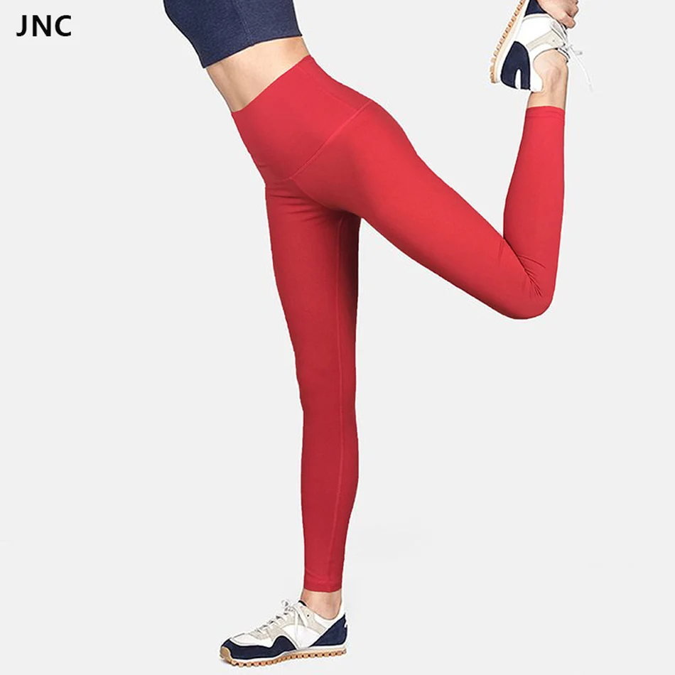 Chinese Red High Waisted Yoga Pants for Women Gym Squat Proof Leggings