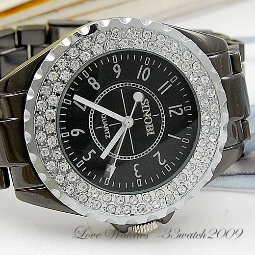 

Luxury Quartz Crystal Women Lady Watch Fashion-Black T450