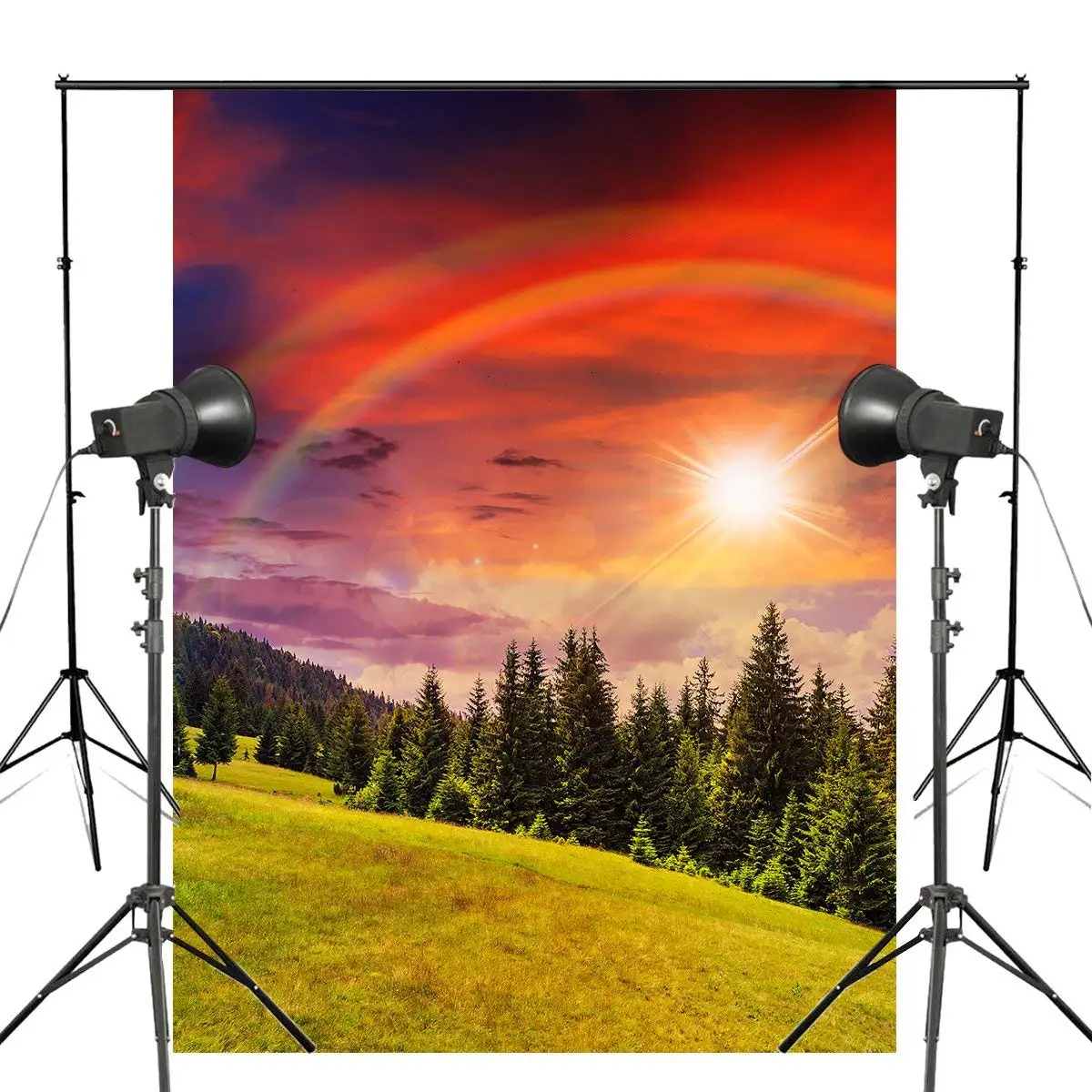 5x7ft Радужный фон фотографии лес реквизиты для студийного фото студии вечерние
