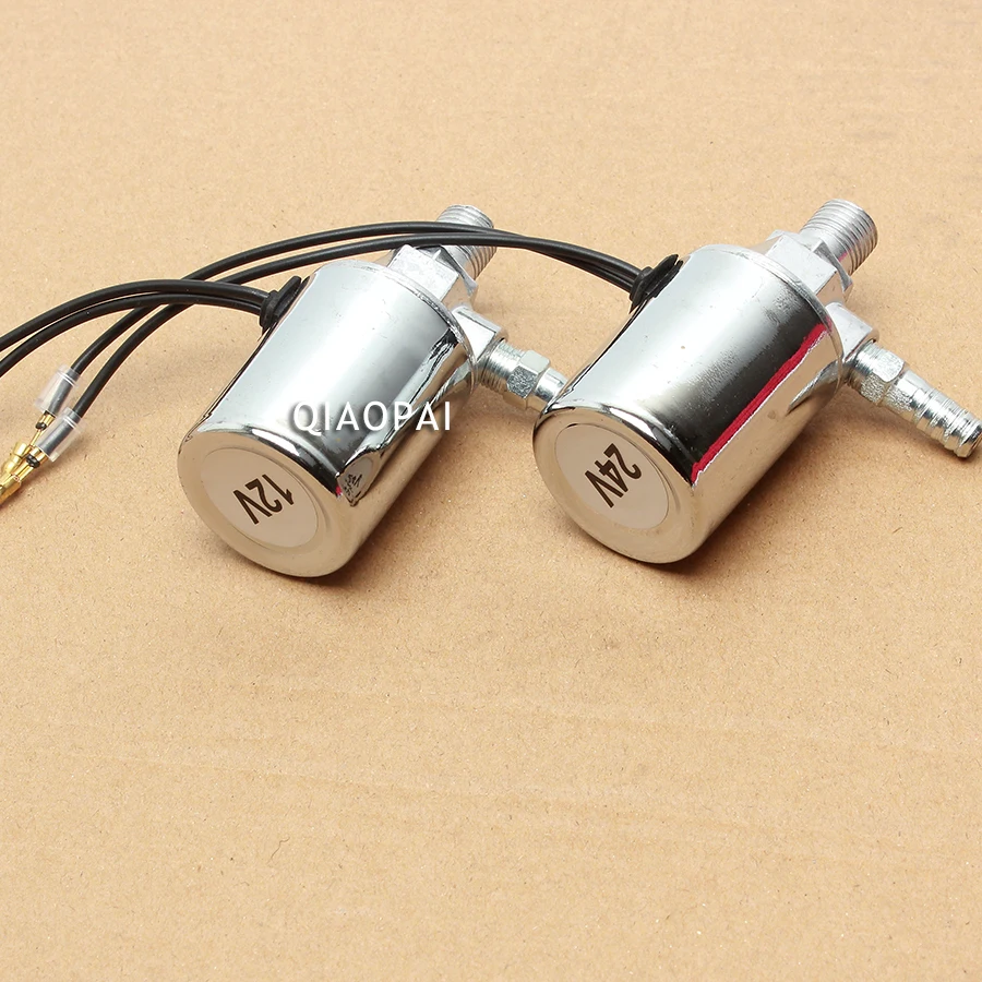1pcs Universal Air Horn Big Solenoid Valve 12v/24V 1/4 Inch Compressor Chrome Electric Solenoid Valve for Boat Truck Train Horn