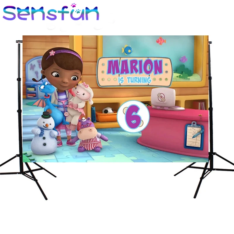 SXY1408 пользовательские Doc Mcstuffins дети фотографии фоны крытый фотостудия фон баннер винил 7x5ft