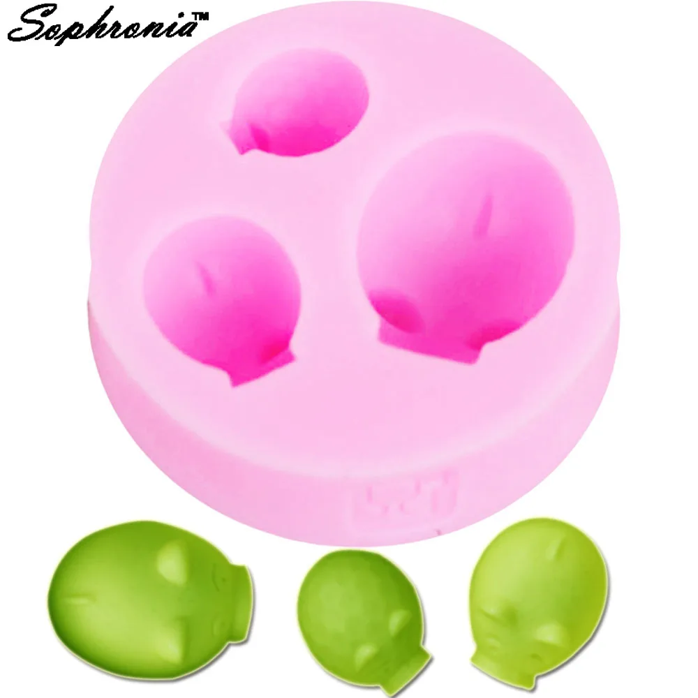 10PCS/SET M410 Three Cartoon Pig Silicone Cake Mold Chocolate Candy Mould Fondant Decorating Tool Kitchen 4.7*4.7*1.5cm | Дом и сад