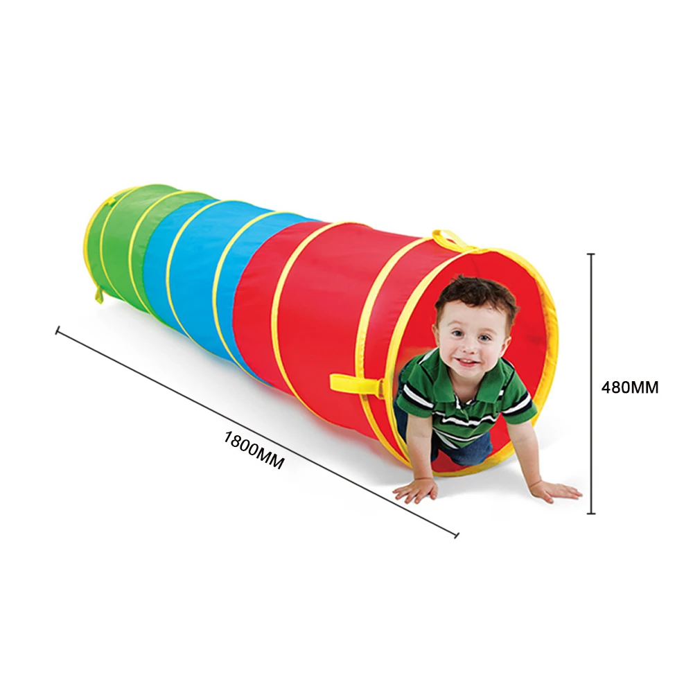 1 Piece Tricolor Crawl Tunnel Children's Game Tent Baby Play Playing Tents Rainbow Colorful Foldable P0