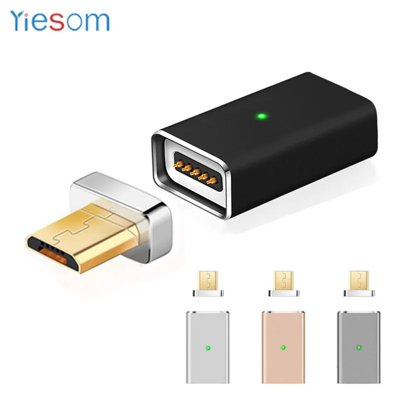 YIESOM Магнитная Зарядка Micro USB к магнитному зарядному кабелю адаптер для Android мобильного телефона зарядное устройство адсорбционный магнит адаптер