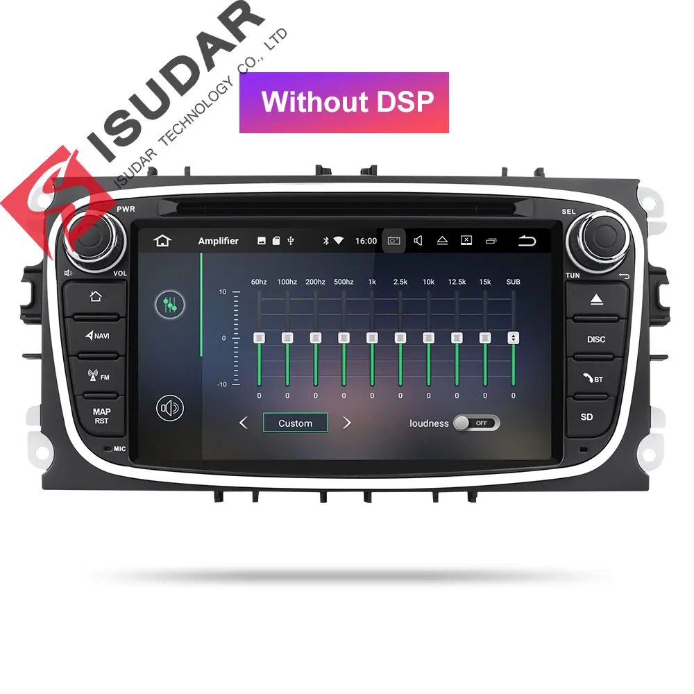 Isudar Автомобильный мультимедийный плеер Android 9 gps автомобильный dvd-плеер с двумя цифровыми входами для FORD/Focus/S-MAX/Mondeo/C-MAX/Galaxy wifi Автомобильный компактное минирадио DVR - Цвет: Black Without DSP