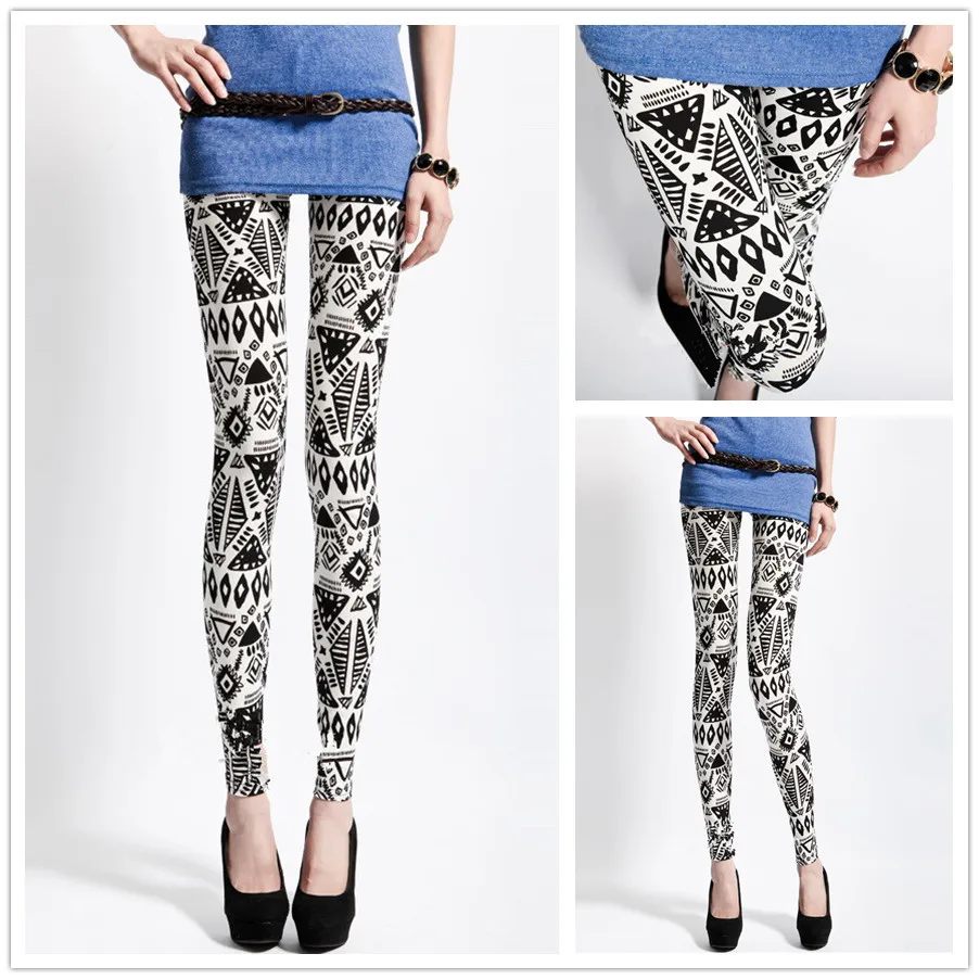 

Women full length leggings printed Hip Push Up Pants leggins mujer pencil pants Harajuku workout fitness leggings black freesias