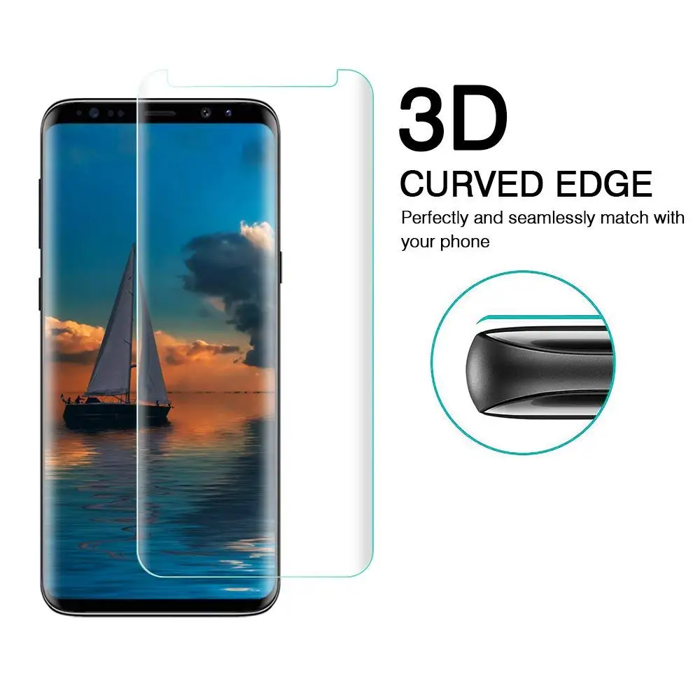 100pcs 3D Curved Tempered Glass For Samsung Galaxy S9 S8+ Plus Screen Protector Note 8 9 S7 Edge Cover Case Friendly | Мобильные