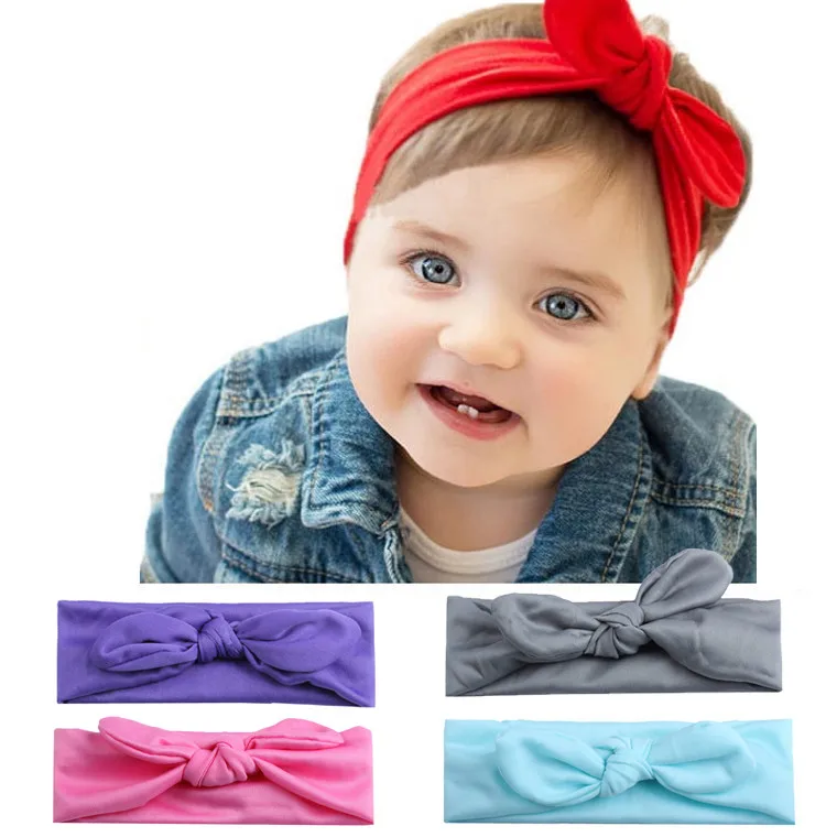 

Cute Kids Girls Headband Rabbit Bow Ear Hairband Headwear Hot Sale Turban Knot Head Wraps Children Casual Apparel Accessories