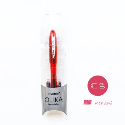 Корея monami OLIKA набор авторучек прозрачный разноцветный F Nib 0,5 мм каллиграфия Скрапбукинг Kawaii чернильная ручка для письма 02099F - Цвет: Red Fountain Pen