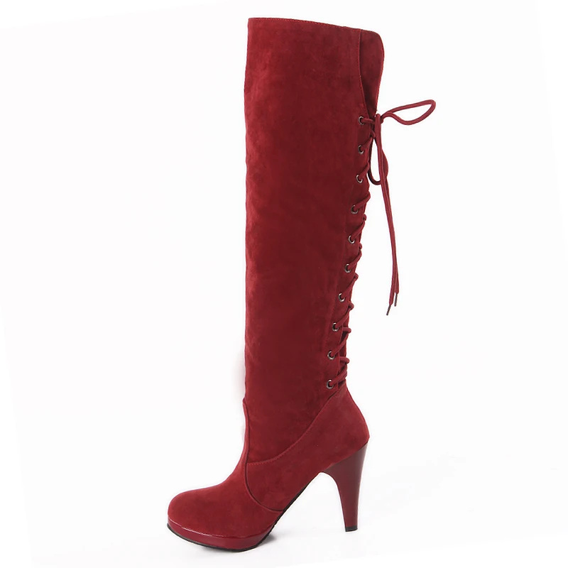 Женские высокие сапоги taofen теплые зимние на высоком каблуке размер 32 48 P6782|boots