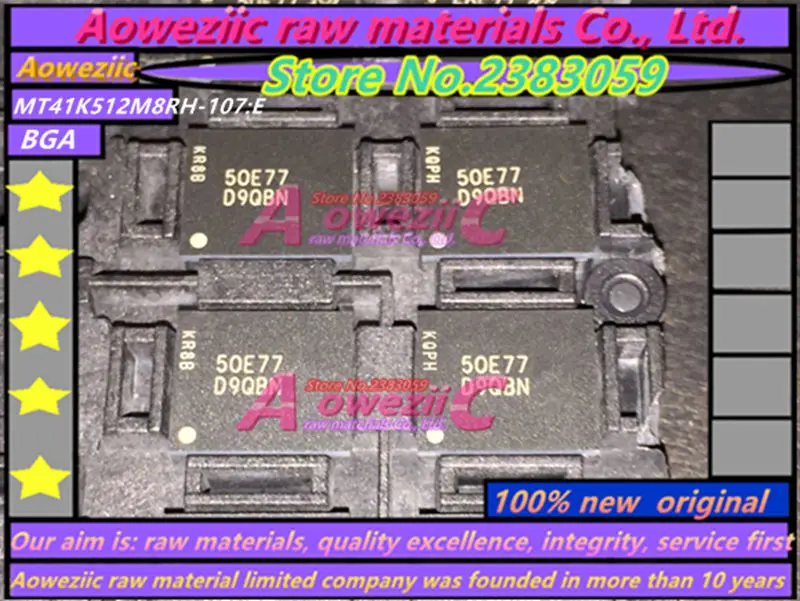  Aoweziic 100% new original D9QBN MT41K512M8RH-107:E DDR3 4GB BGA memory chip MT41K512M8RH 107E