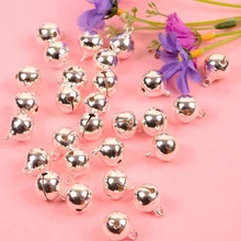 Pendentifs cloches de Jingle argentées 14mm de diamètre, 20 pièces, ornements d'arbre de noël suspendus, décorations de fête, accessoires artisanaux DIY