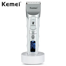 Kemei KM-838 перезаряжаемая электрическая ЖК-машинка для стрижки волос Триммер парикмахерский инструмент