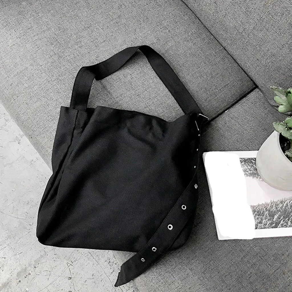 

OCARDIAN Handbags Fashion Simple Satchels Girls Shoulder Bag Pure Color Open Canvas Art Versatile Messenger Bag dropship a8