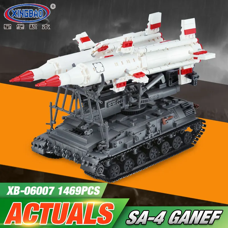 

New Xingbao 06007 1469Pcs Military Series The SA-4 Ganef Set Building Blocks Bricks Children Educational Boy`s Toys Model Gifts