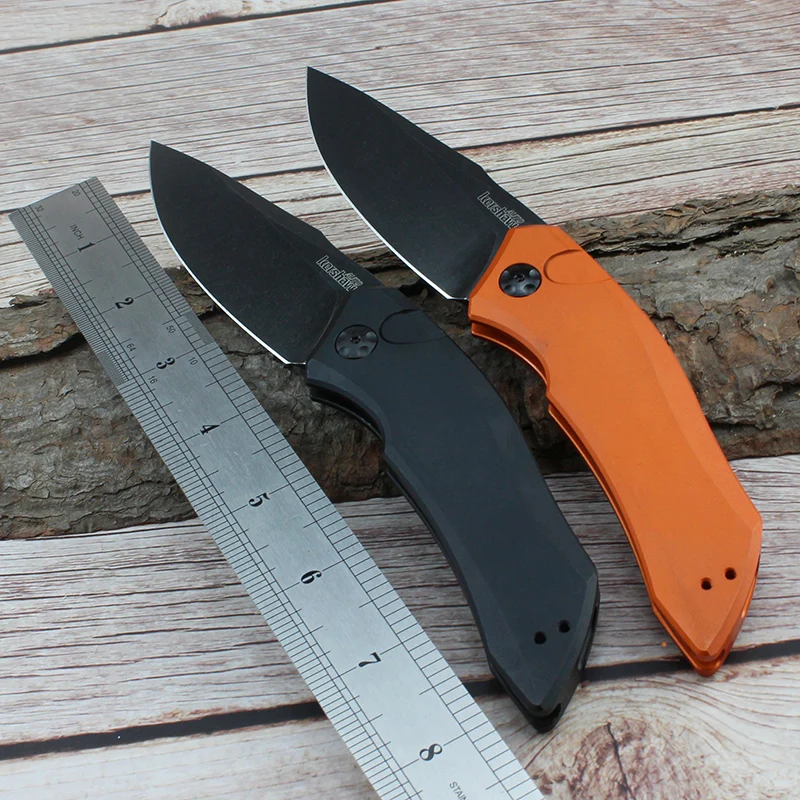 Baratos Cuchillos de bolsillo Kershaw 7100 cuchillo plegable rápido de aleación de aluminio mango de Camping al aire libre D2 cuchilla de caza cuchillo de supervivencia EDC herramientas