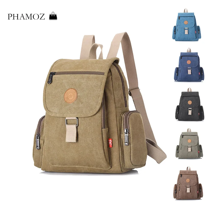 

Backpack Women Girls Ladies Student Canvas Brown Travel School Back Pack Bags Bagpack Rucksack Luxury High Quality