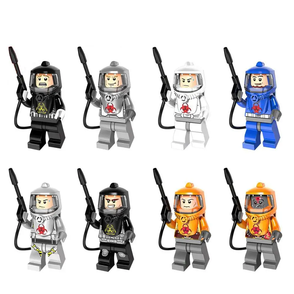 

Hot purchase toy Anti chemical defense Defensive Team Fire-fighting Building Block Figure Brick Toy gift Compatible le toy brick