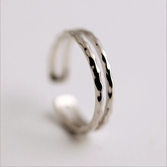 ripple Cute Rings 100% 925 silver Jewelry  Vintage Adjustable rings for women gift