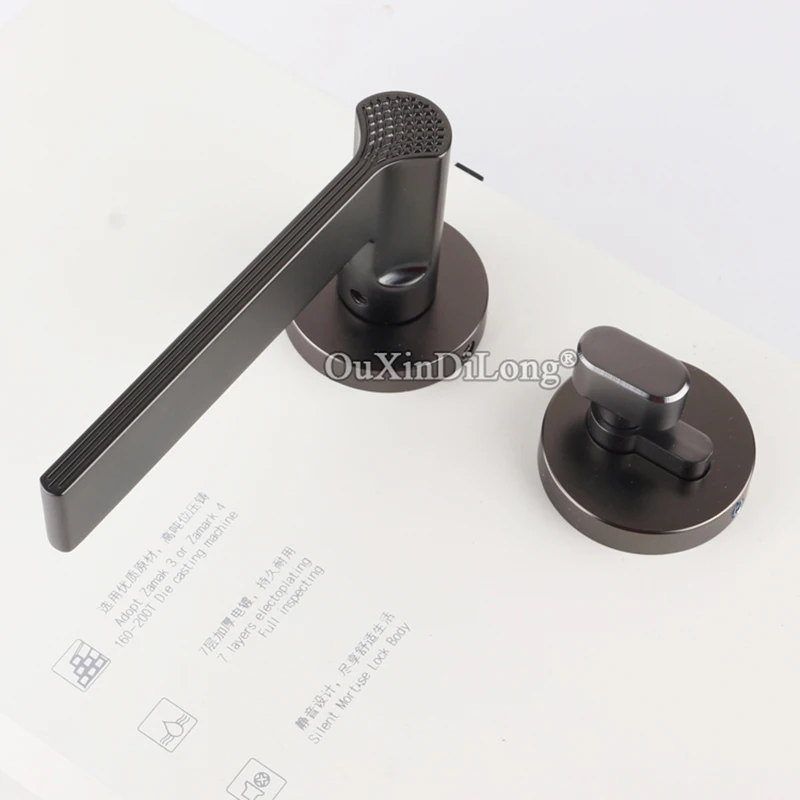  Elegant European Mute Mortise Door Lock Set Interior Entry Silent Door Lever Lock for Living Room B - 33035226153