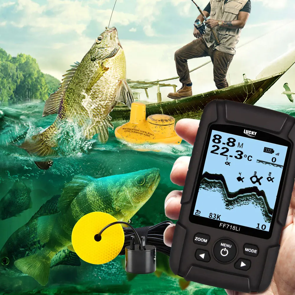LUCKY FF718LiD Fish Finder Fishing Gear Waterproof Echo Sounder Dual