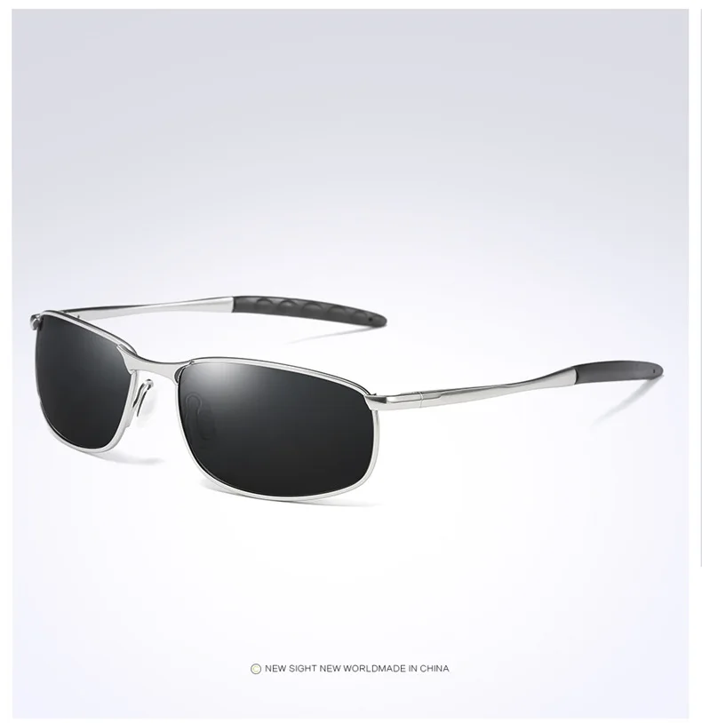 Роскошные HD поляризованные солнцезащитные очки для мужчин черная металлическая рамка вождения Пилот солнцезащитные очки мужские серебряные зеркальные очки de sol - Цвет линз: Silver Black