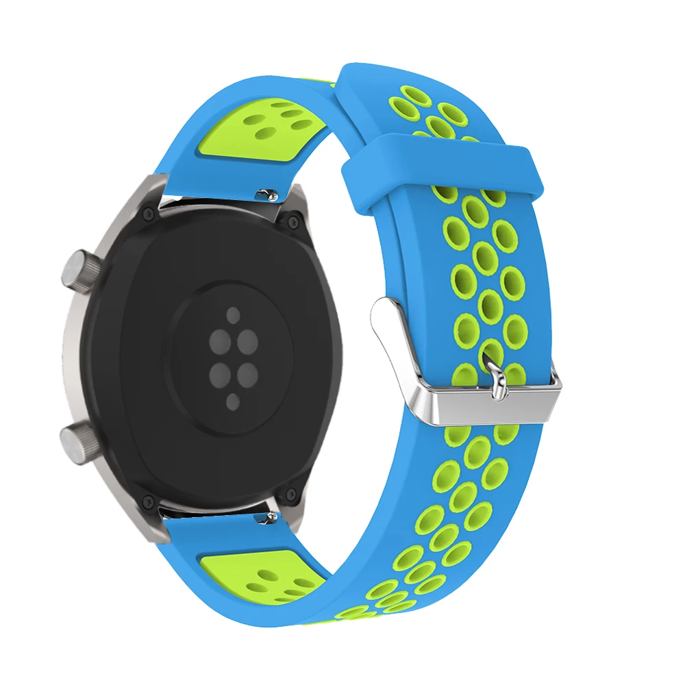 Двойной цвет силиконовый пористый дышащий ремешок для часов браслет ремешок для huawei Watch GT Honor Magic Высокое качество полосы