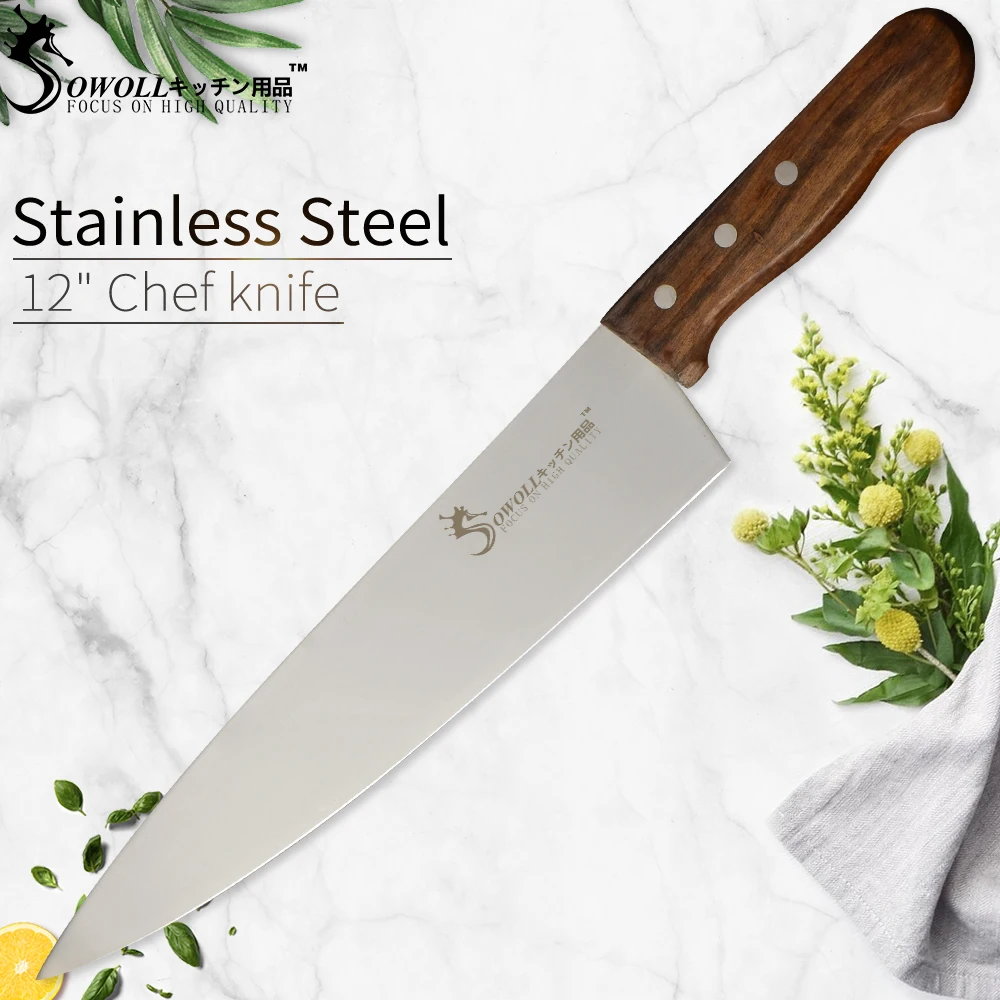 

Sowoll Stainless Steel Kitchen Knife Professional Chef Knife Meat Cleaver Fish Fruit Kitchen Accessories Color Wood Handle