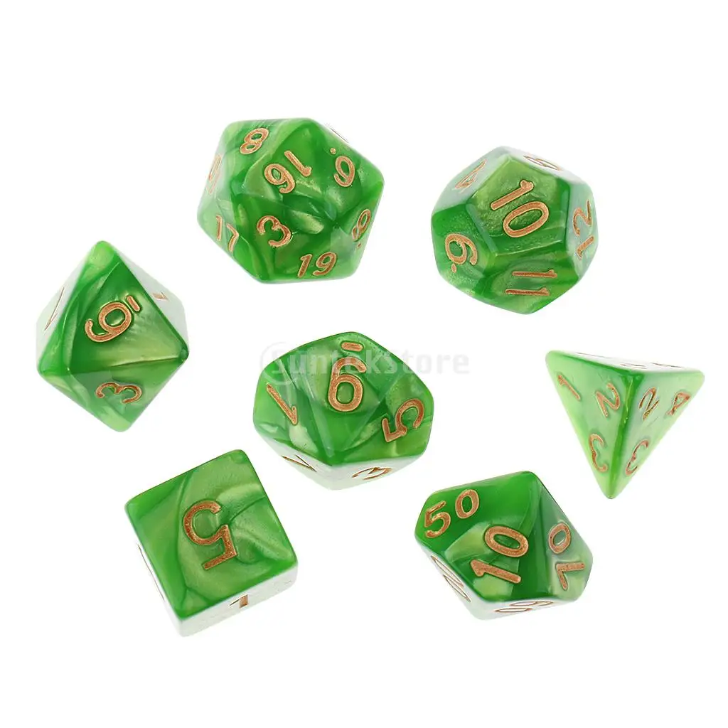 7PCS Polyhedral Dice D20 D12 D10 D8 D6 D4 16mm for Dungeons and Dragons Dice DND MTG RPG