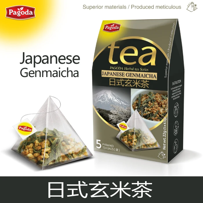 5 Pcs/Box Japanese Genmaicha tea, Organic Japan Roasted Brown Rice Tea