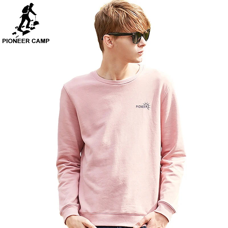

Pioneer camp spring pink men sweatshirt brand mens clothing top quality casual fashion male tracksuit men AWY802004