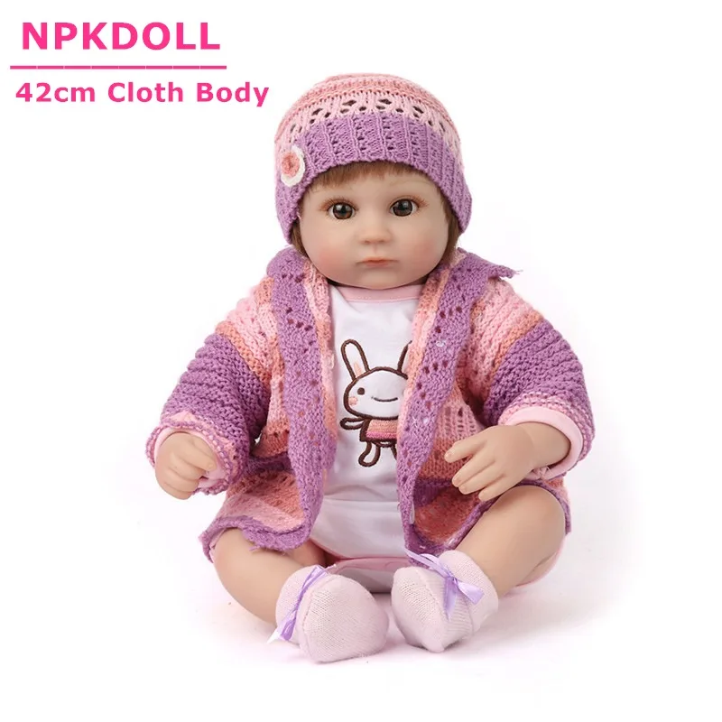 

42CM Adorable Bebe Reborn Dolls Alive Silicone Cotton Body Baby Doll With Cute Clothes Kids Play Toys Hot Gifts For Babies Girls