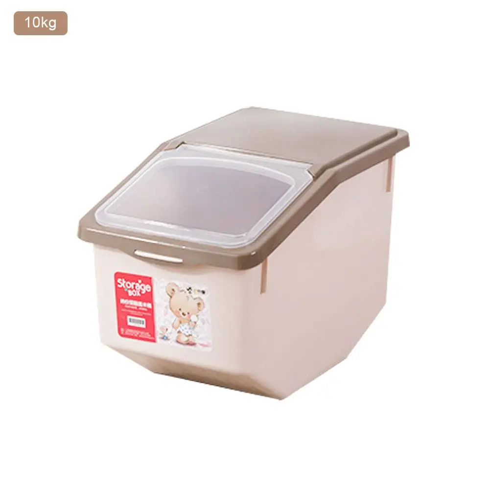 Коробка для хранения 5 кг, 10 кг 15 кг Пластик герметичный влагостойкий контейнер с большой Ёмкость рисовый сушеные Еда Крупы диспенсер Органайзер - Цвет: Khaki