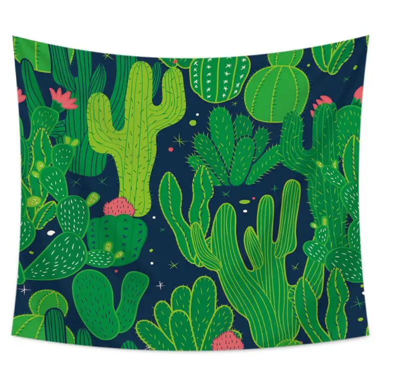 Cactus tapestry wall hanging home decor printing tablecloth bed sheet beach towel for party wedding decoration background - Цвет: 13