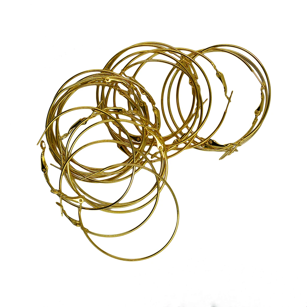 40pcs 50mm Wine Glass Charm Rings Leverback Earring Beading Hoop Party Favor