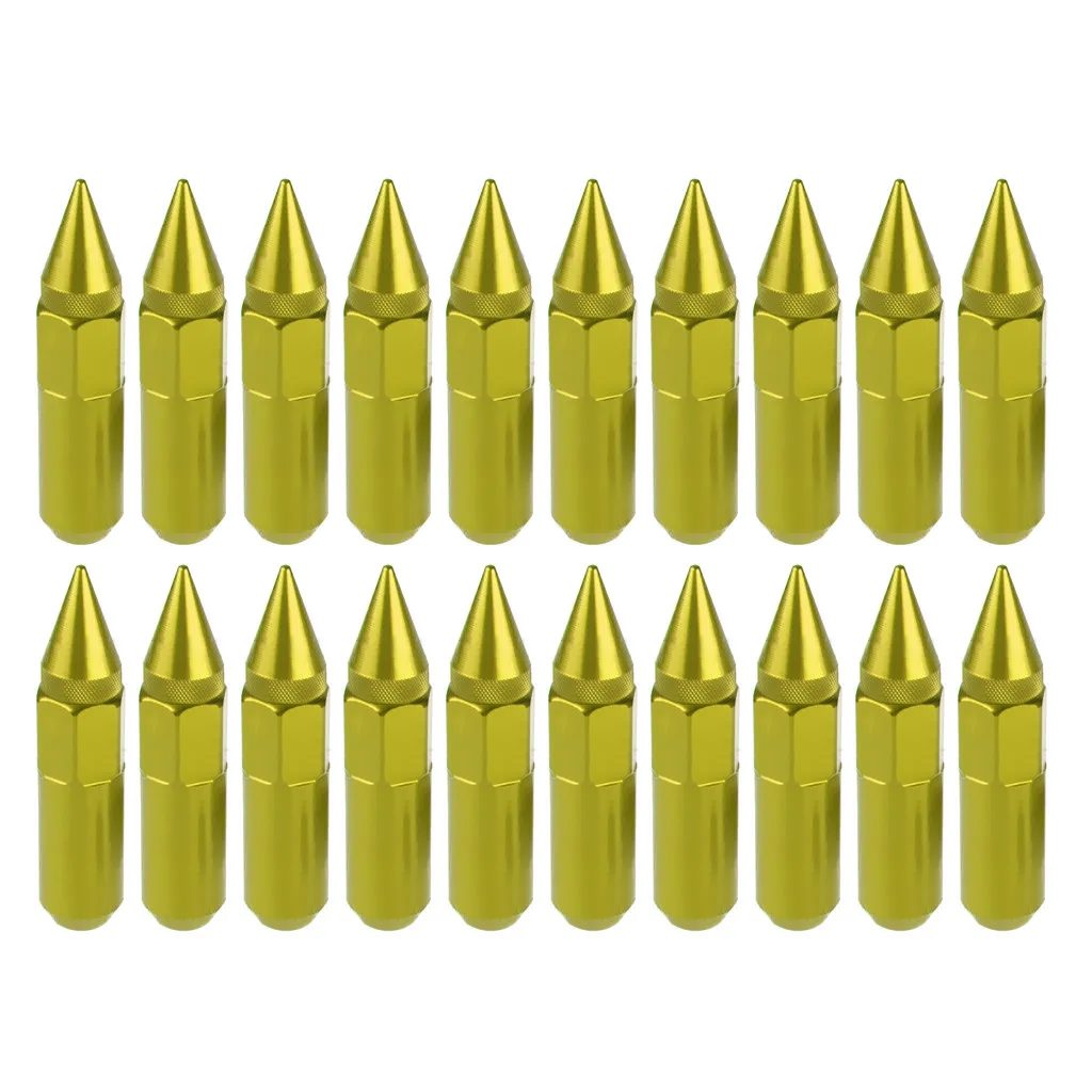 Wupp 20 шт. M12X1.5mm рифлёные гайки шипы Расширенный тюнер диски из алюминия крышка колесных дисков 20 x наконечники ступицы колеса автомобиля гайки шипы для шин#619g35