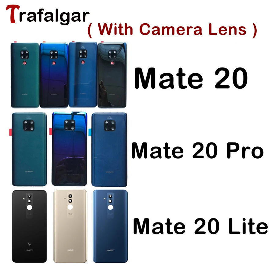 Для huawei mate 20 крышка батареи mate 20 Pro Задняя стеклянная панель для huawei mate 20 Lite задняя дверь Корпус чехол с объективом камеры