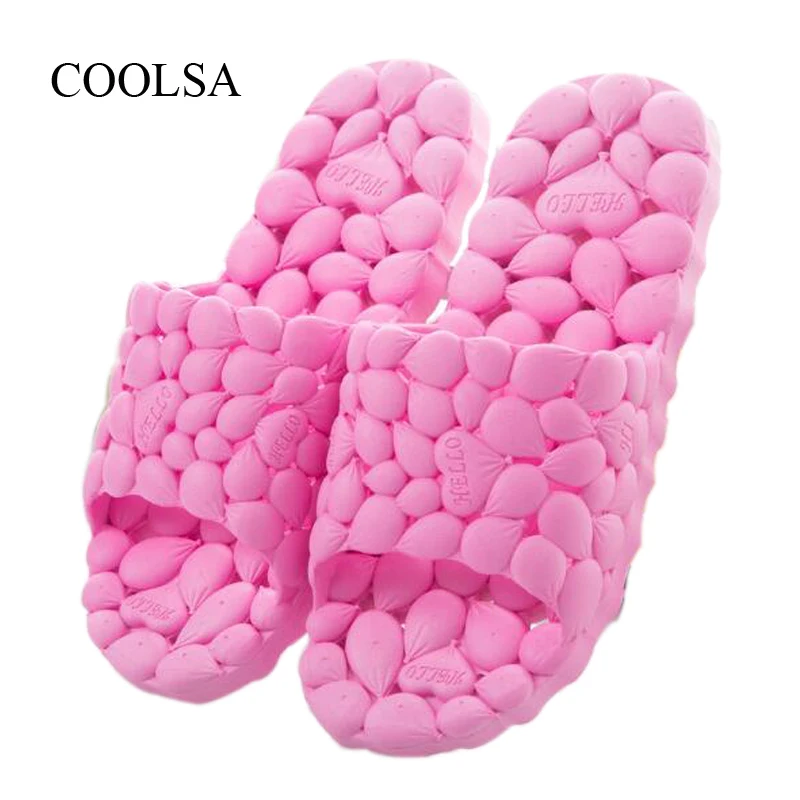 

Hot Women's Indoor Travel Hotel Home Shoes Women Slides Flat Rain Stone Leaking Bathroom Slippers Pink Sandals Beach Flip Flops